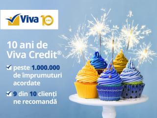 CONCURS: Viva Credit sarbatoreste 10 ani de la primul imprumut acordat 100% online!