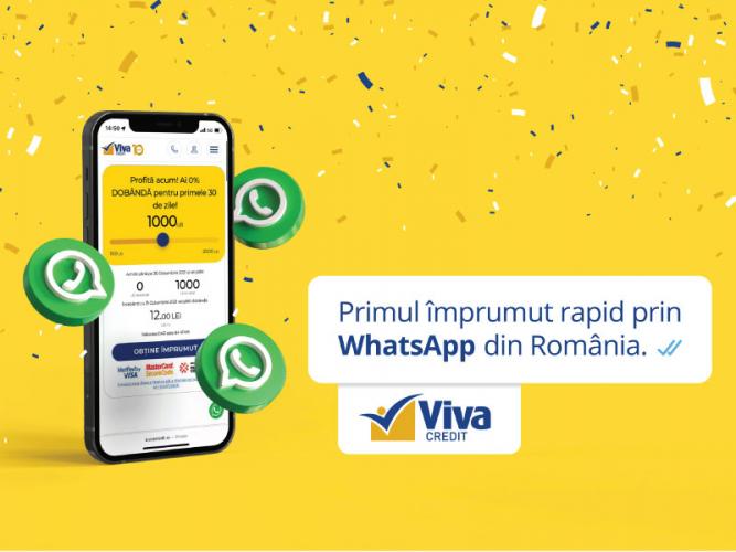 Viva Credit lanseaza in premiera imprumutul rapid prin WhatsApp