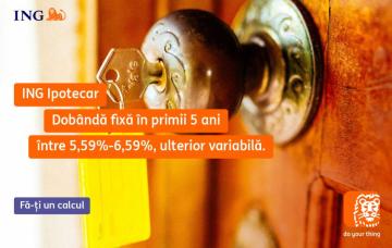 Dobânzi mai bune și un proces mai rapid pentru creditele ipotecare ING! Dobândă fixă de la 5,59% în primii 5 ani. Află condițiile!