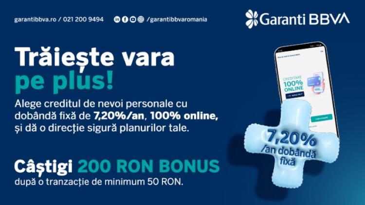 Planuri de vară, soluții digitale: credit de nevoi personale 100% online de la Garanti BBVA și 200 de lei bonus